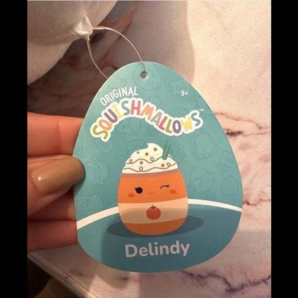 Squishmallows Original 14-Inch Delindy Orange Pumpkin Spice Latte - Large Plush - Picture 2 of 3